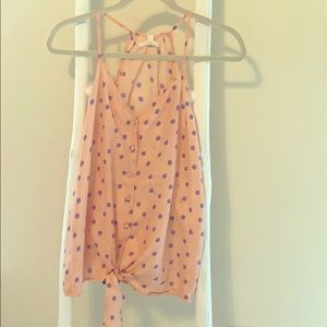 Pink and polka dot camisole gently worn